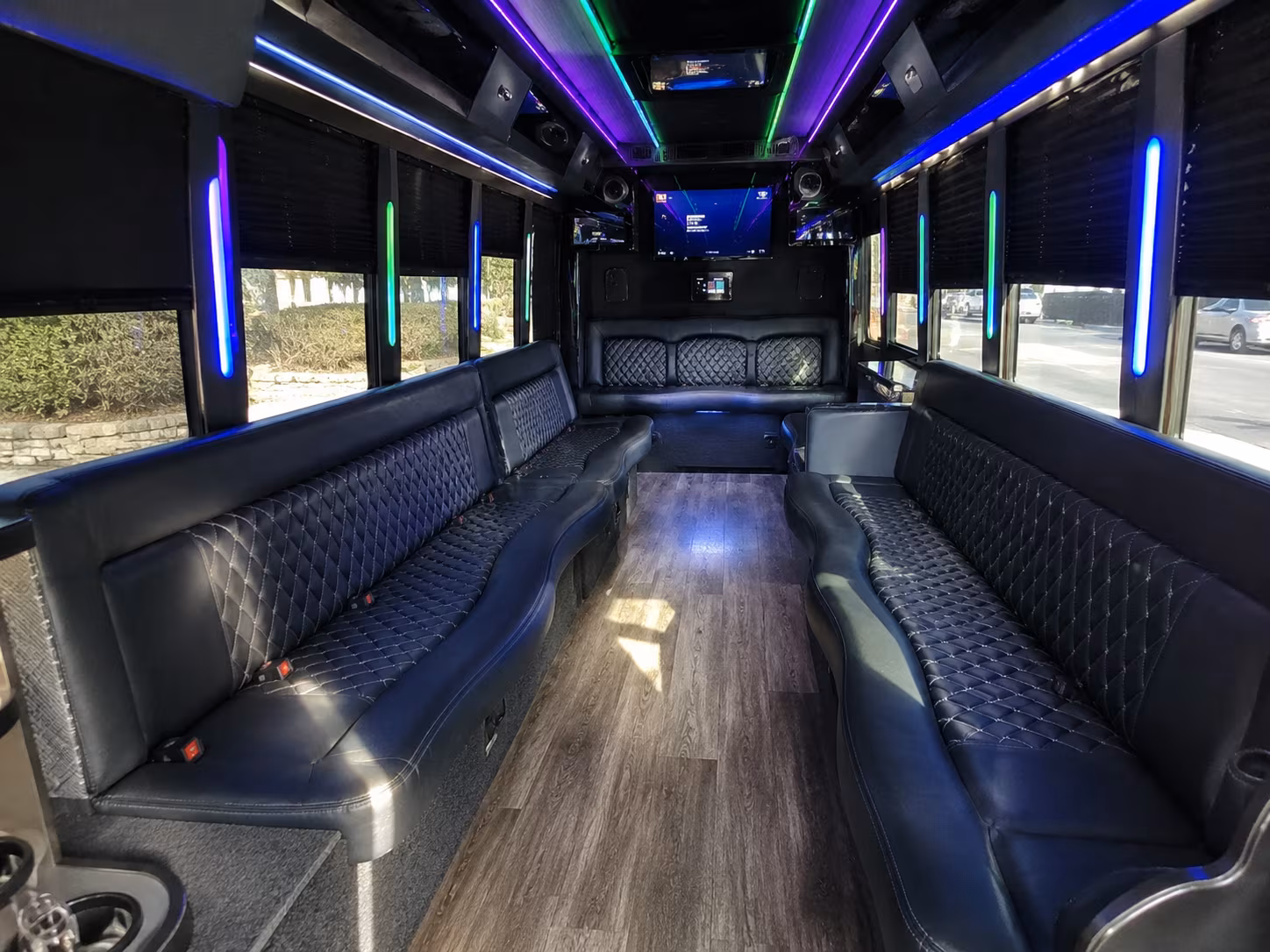 roseville 15 passenger party bus interior