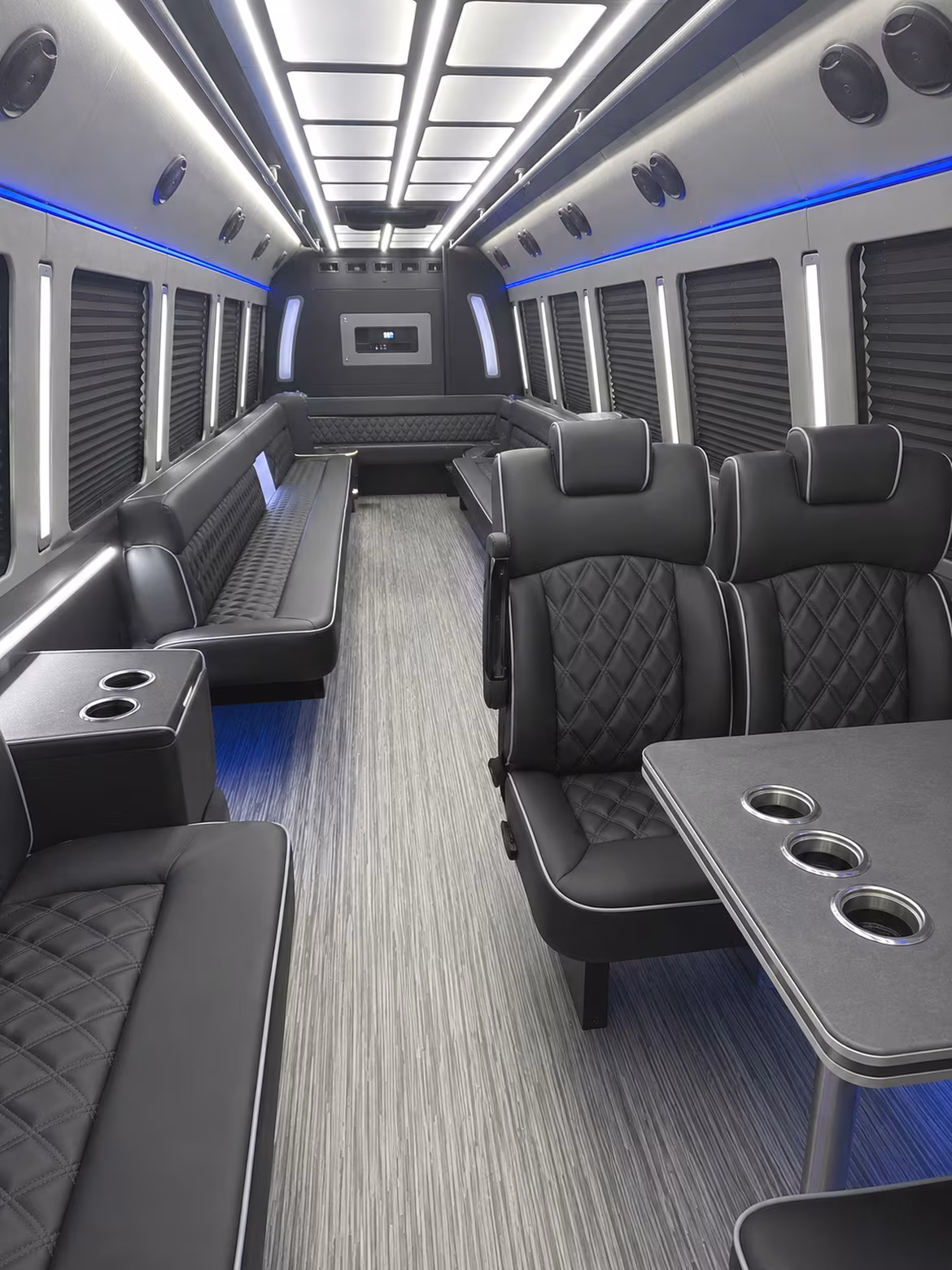 roseville 25 passenger party bus inside