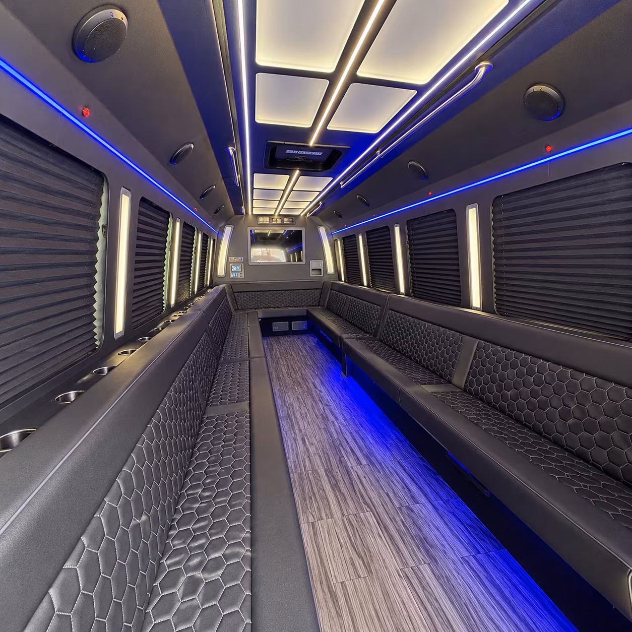roseville 30 passenger party bus interior
