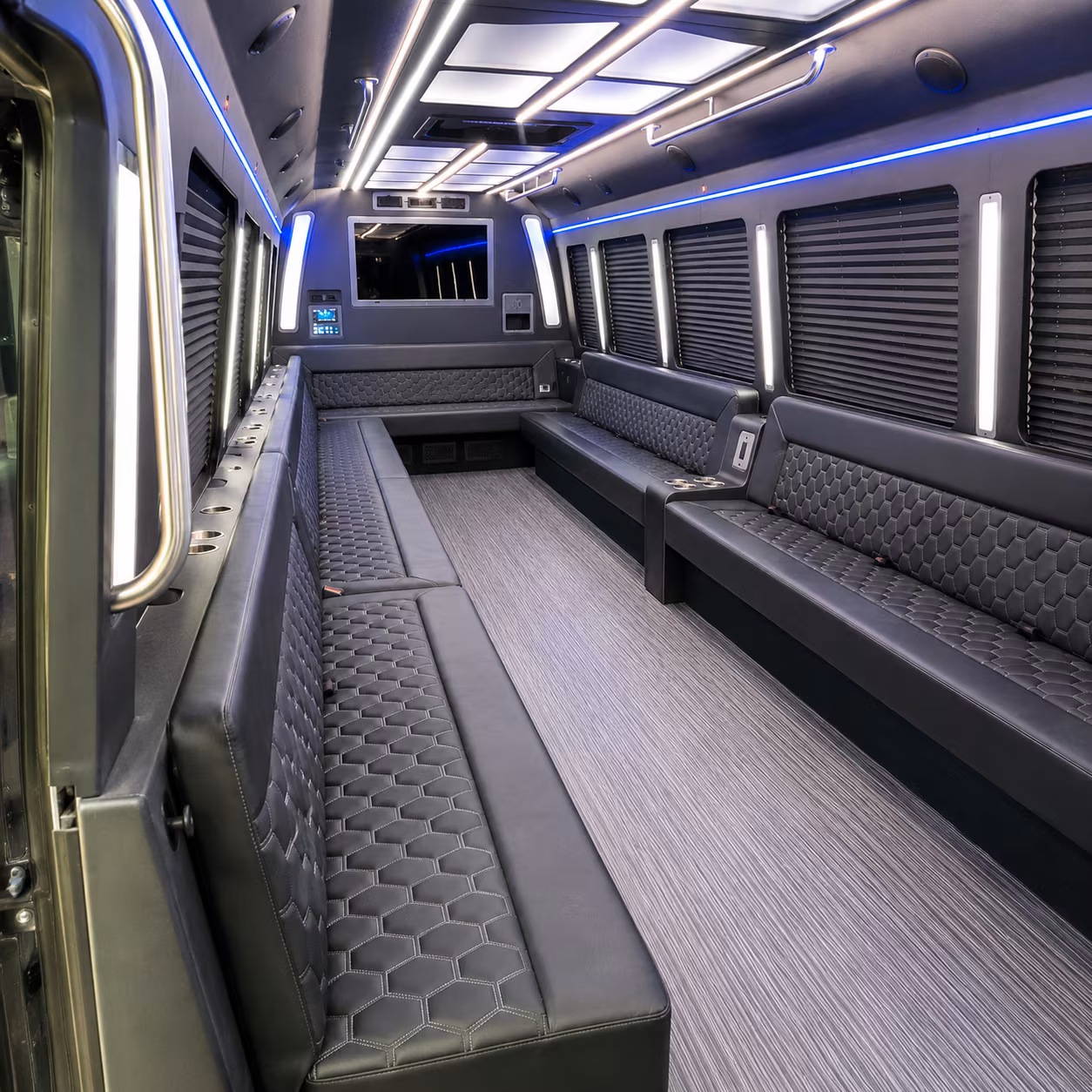 roseville 40 passenger party bus interior