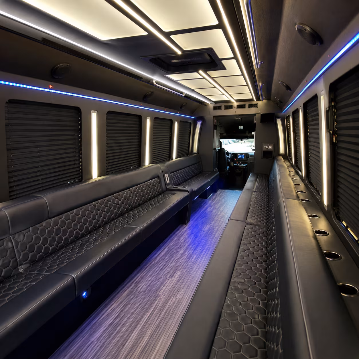 roseville party bus rental interior